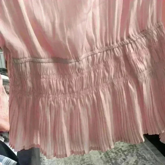 PHILOSOPHY- Pink Satin Smocked Blouse Sz Small New with tags - Picture 6 of 10